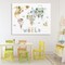 Stupell Industries Map Of World Pastel Animals Canvas, design by Carla Daly